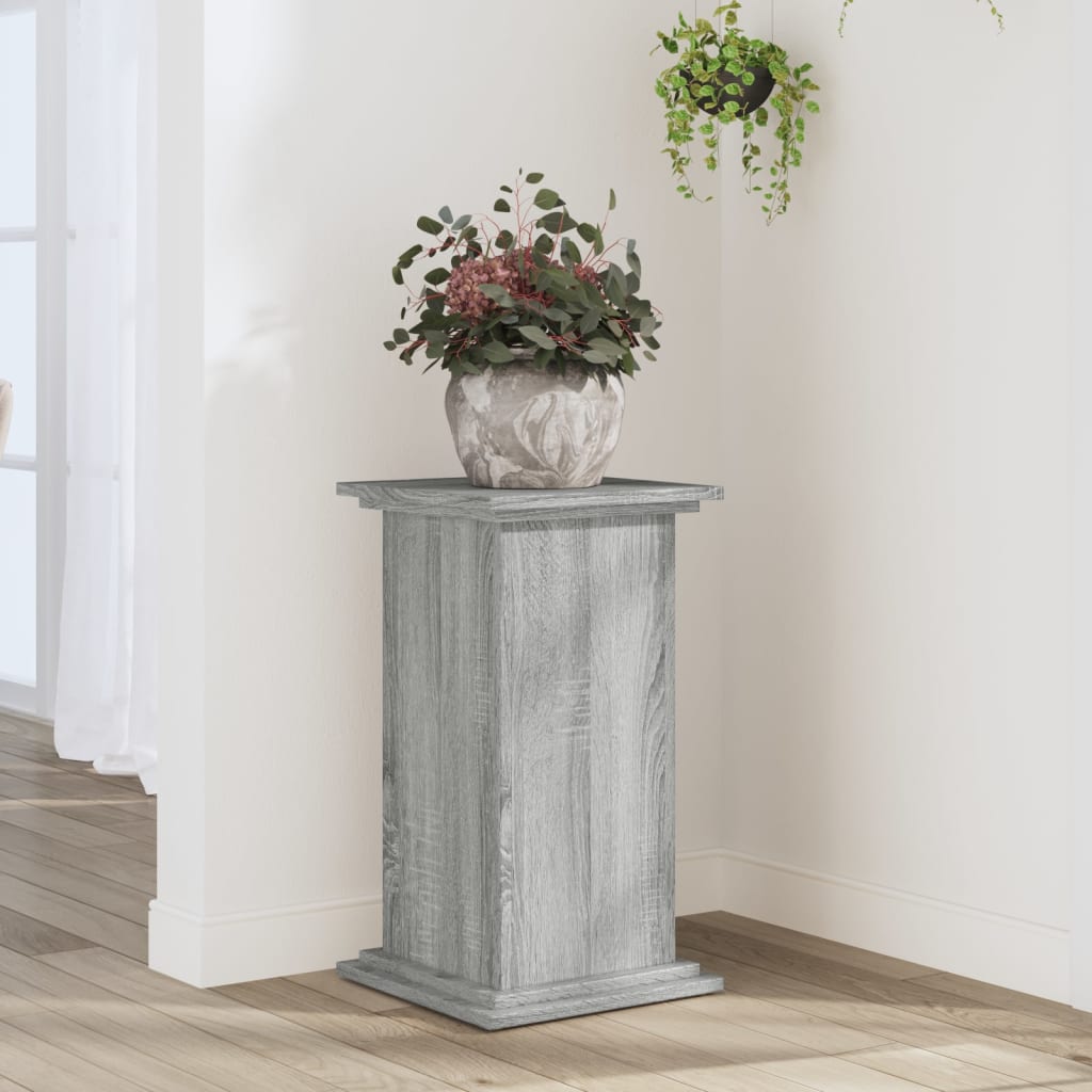 Support pour plantes sonoma gris 33x33x60 cm bois d'ingénierie