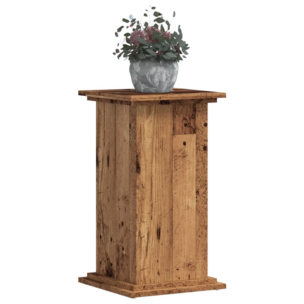 Support pour plantes vieux bois 33x33x60 cm bois d'ingénierie