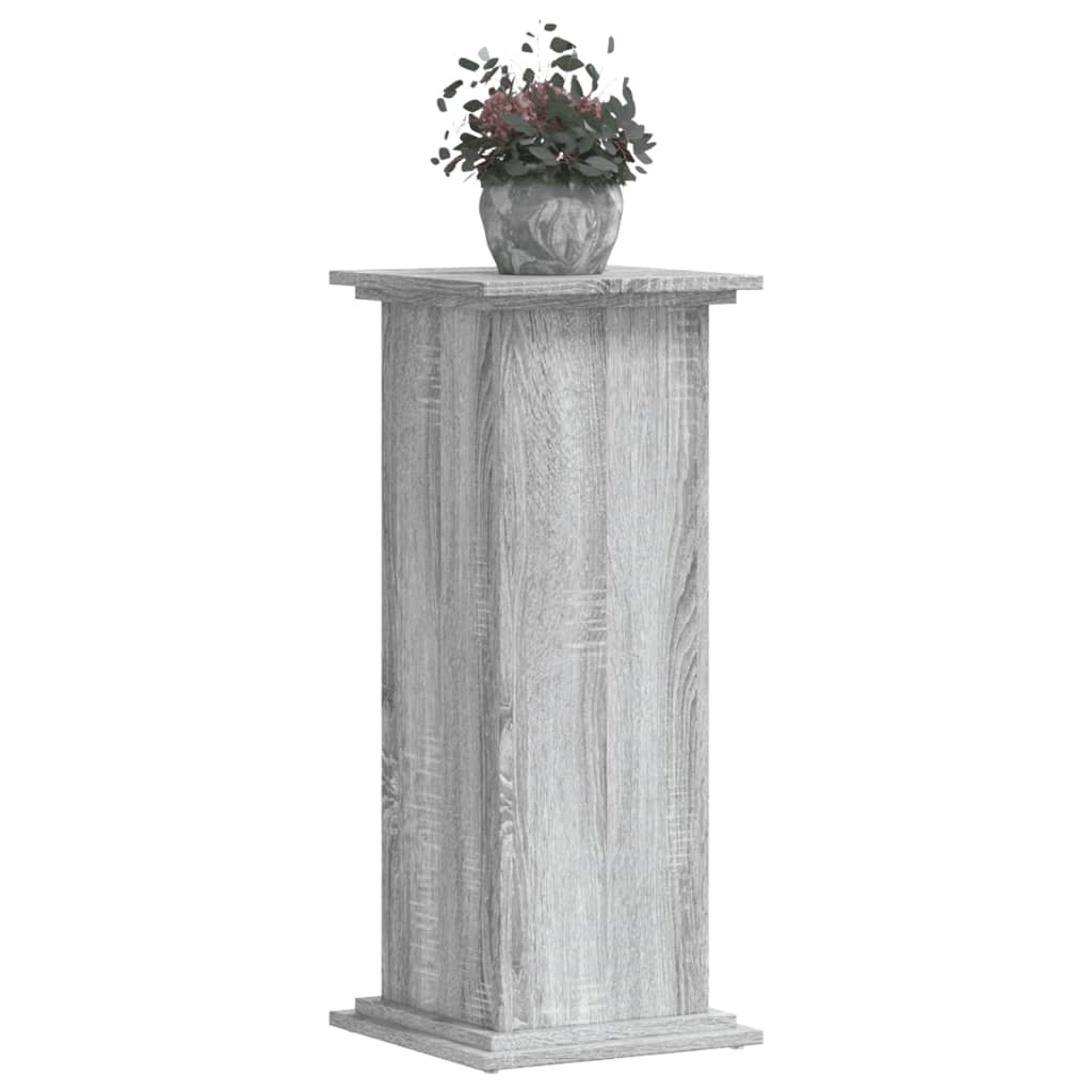 Support pour plantes sonoma gris 33x33x80 cm bois d'ingénierie