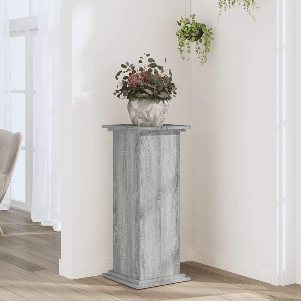 Support pour plantes sonoma gris 33x33x80 cm bois d'ingénierie