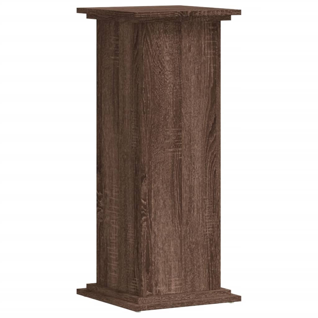 Support pour plantes chêne marron 33x33x80 cm bois d'ingénierie