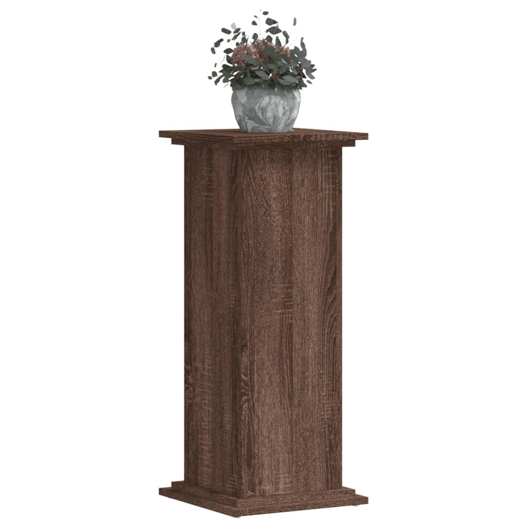 Support pour plantes chêne marron 33x33x80 cm bois d'ingénierie