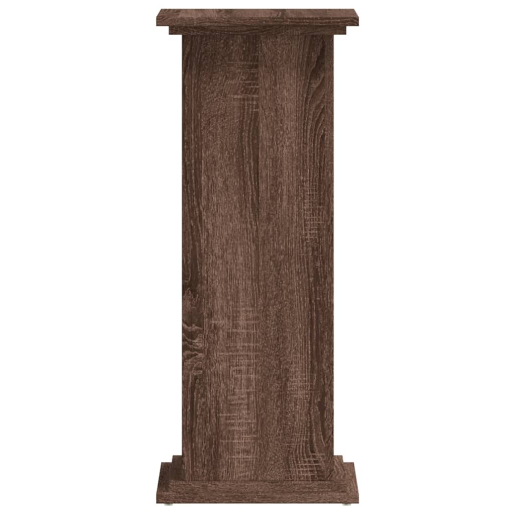 Support pour plantes chêne marron 33x33x80 cm bois d'ingénierie