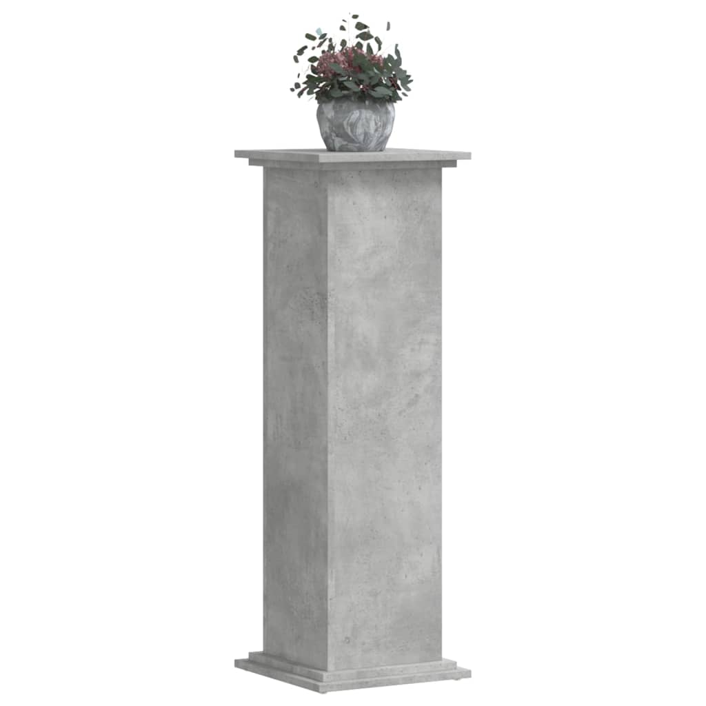 Support pour plantes gris béton 33x33x100 cm bois d'ingénierie