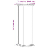 Support pour plantes gris béton 33x33x100 cm bois d'ingénierie