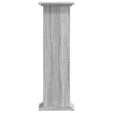 Support pour plantes sonoma gris 33x33x100 cm bois d'ingénierie