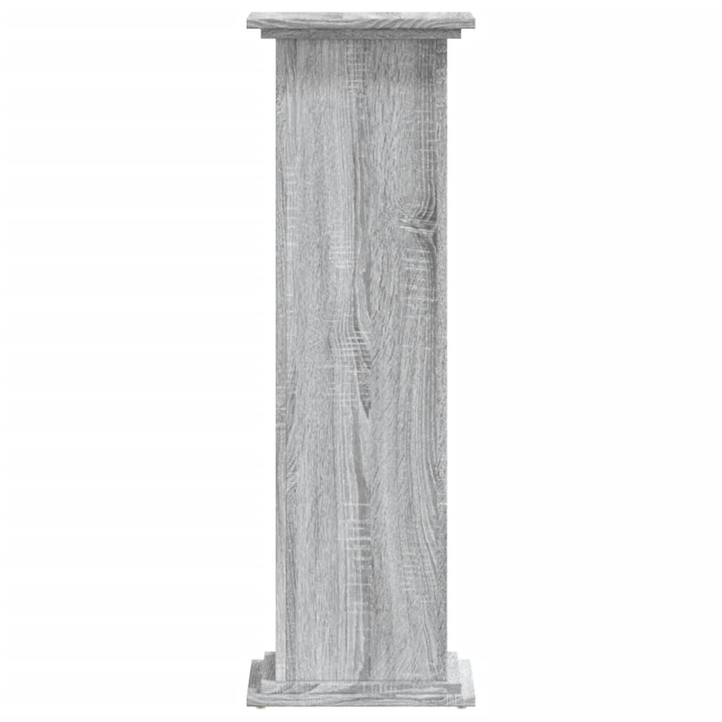 Support pour plantes sonoma gris 33x33x100 cm bois d'ingénierie