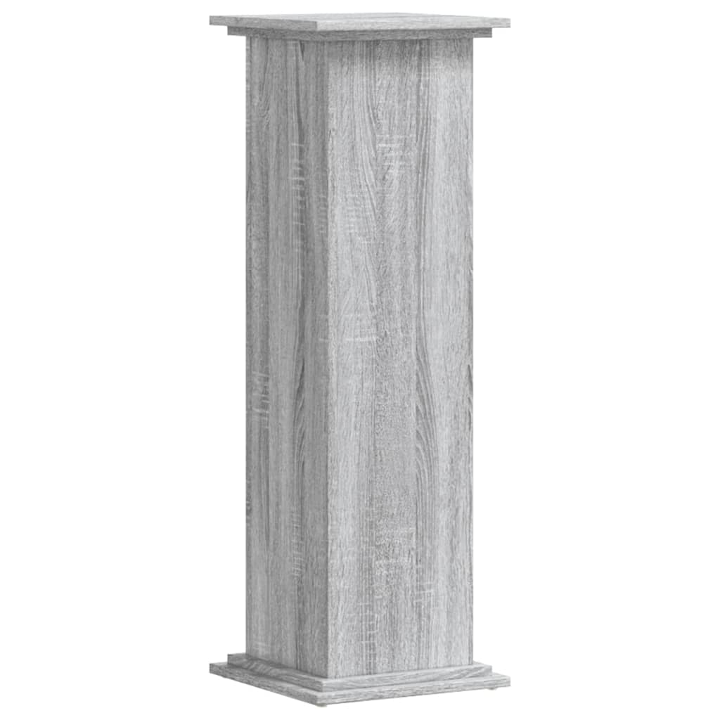 Support pour plantes sonoma gris 33x33x100 cm bois d'ingénierie