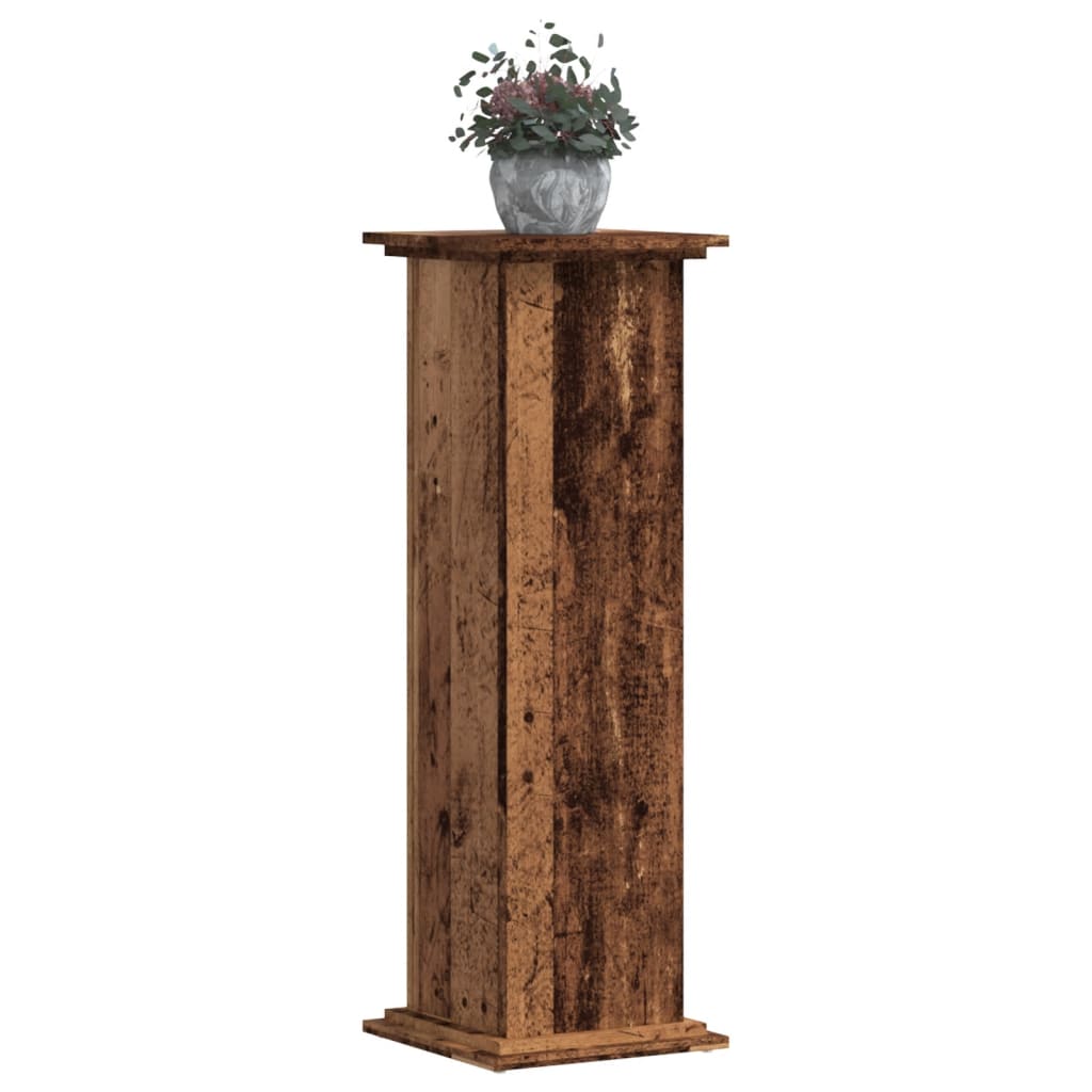 Support pour plantes vieux bois 33x33x100 cm bois d'ingénierie