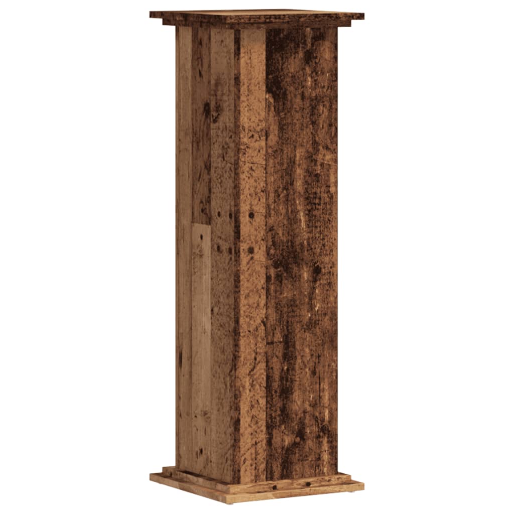 Support pour plantes vieux bois 33x33x100 cm bois d'ingénierie