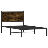 Cadre de lit en métal sans matelas chêne fumé 100x190 cm