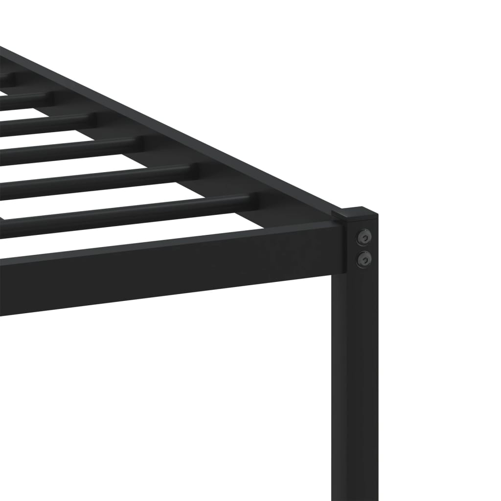 Metal bed frame without mattress smoked oak 120x200 cm