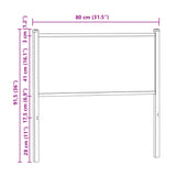 Tête de lit chêne fumé 75 cm bois d'ingénierie et acier