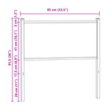 Tête de lit chêne fumé 80 cm bois d'ingénierie et acier