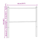 Tête de lit chêne fumé 90 cm bois d'ingénierie et acier