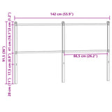 Tête de lit chêne fumé 135 cm bois d'ingénierie et acier