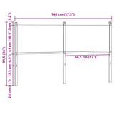 Tête de lit chêne fumé 140 cm bois d'ingénierie et acier