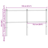 Tête de lit chêne fumé 150 cm bois d'ingénierie et acier