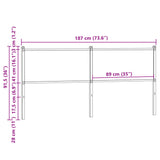 Tête de lit chêne fumé 180 cm bois d'ingénierie et acier