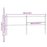 Tête de lit chêne fumé 190 cm bois d'ingénierie et acier