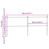 Tête de lit chêne fumé 200 cm bois d'ingénierie et acier