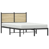 Cadre de lit en métal sans matelas chêne sonoma 120x190 cm