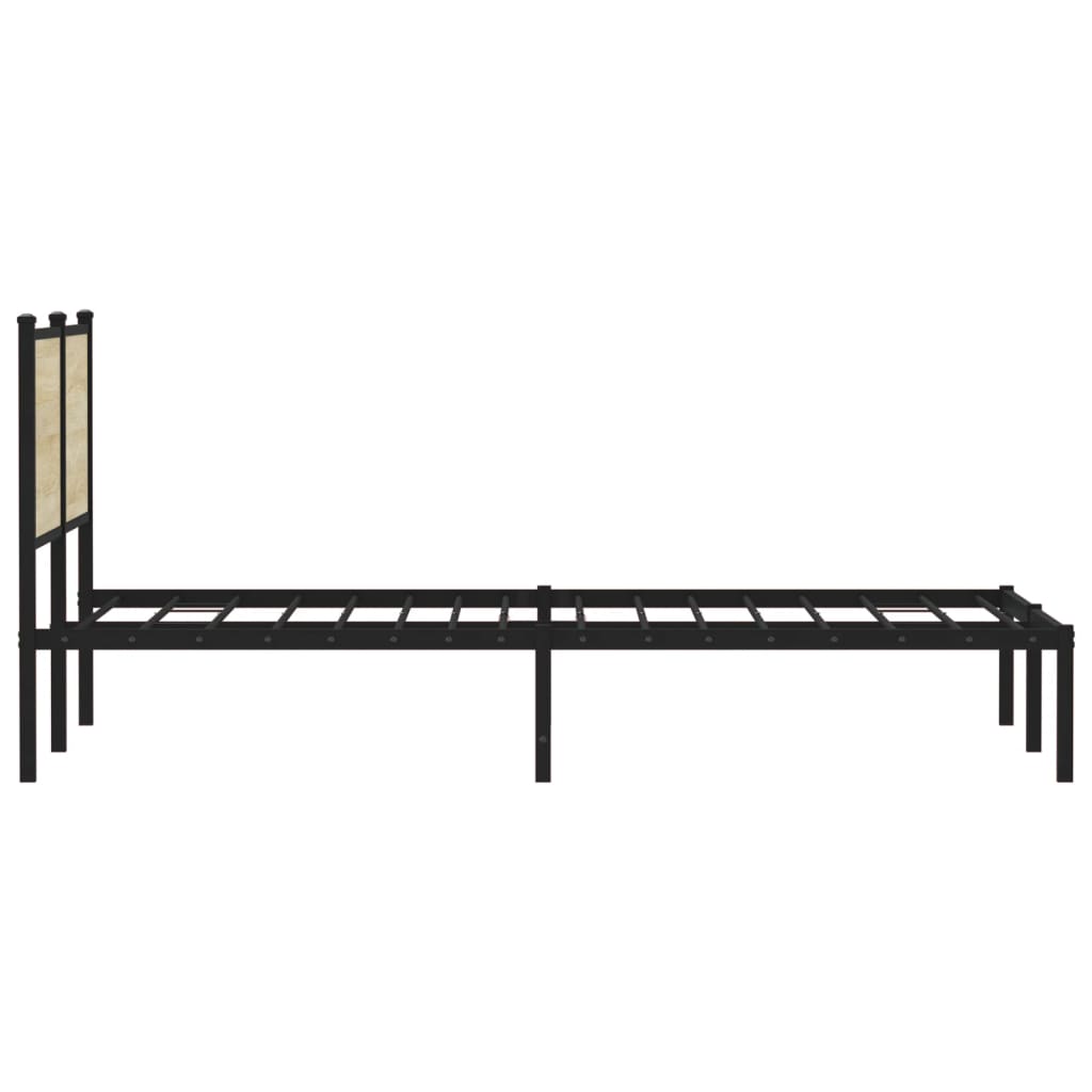 Cadre de lit en métal sans matelas chêne sonoma 140x190 cm