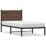 Cadre de lit en métal sans matelas chêne marron 90x200 cm