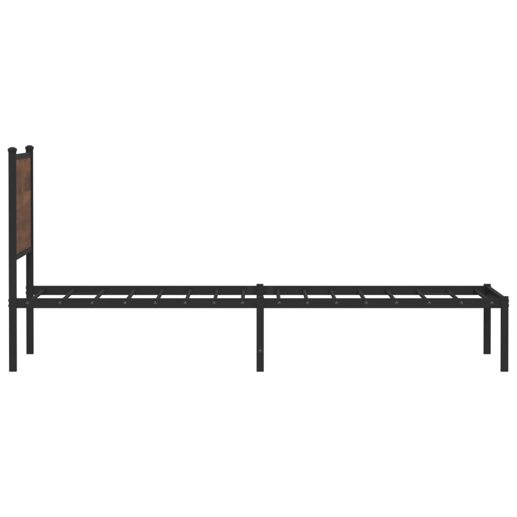 Cadre de lit en métal sans matelas chêne marron 90x200 cm