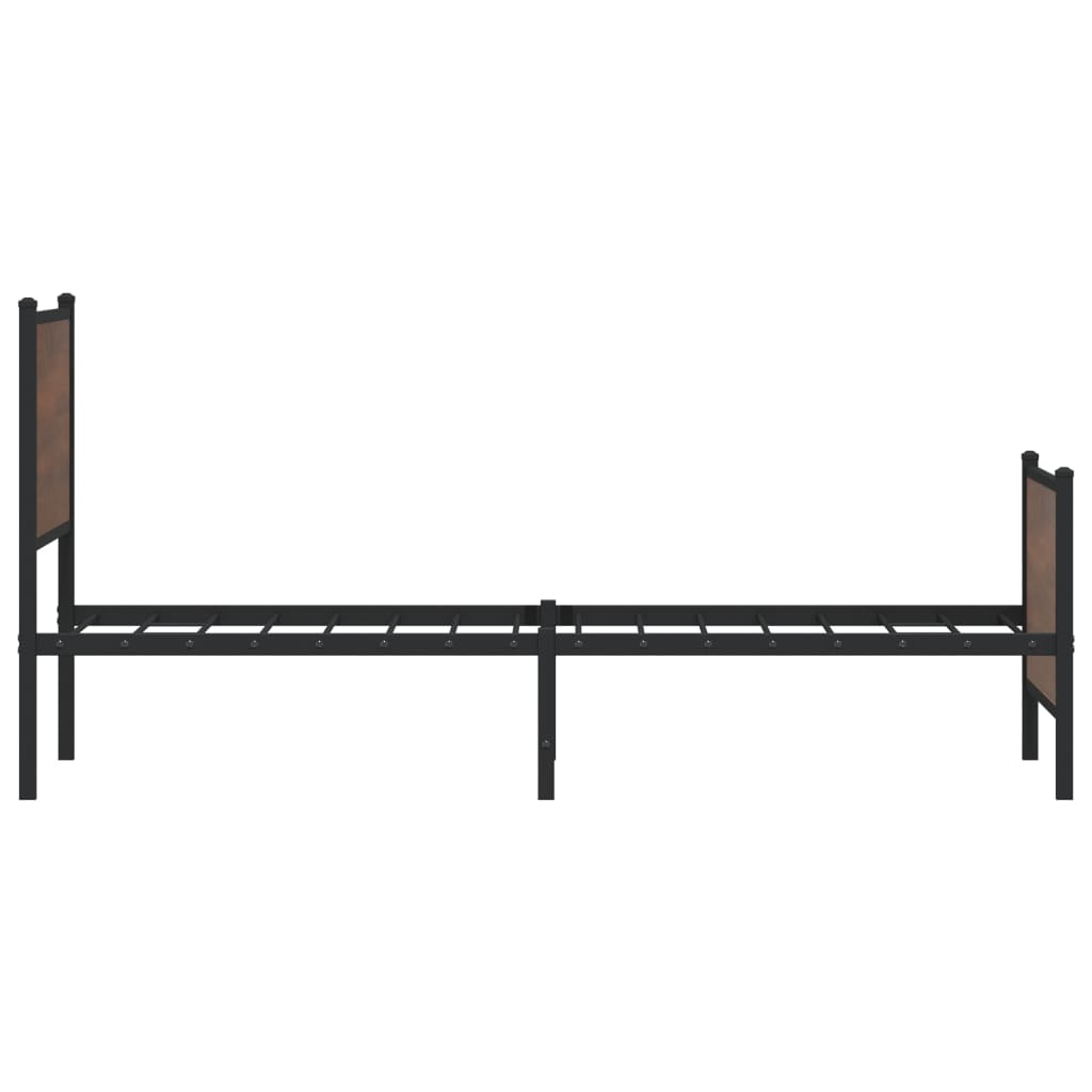 Cadre de lit en métal sans matelas chêne marron 90x190 cm