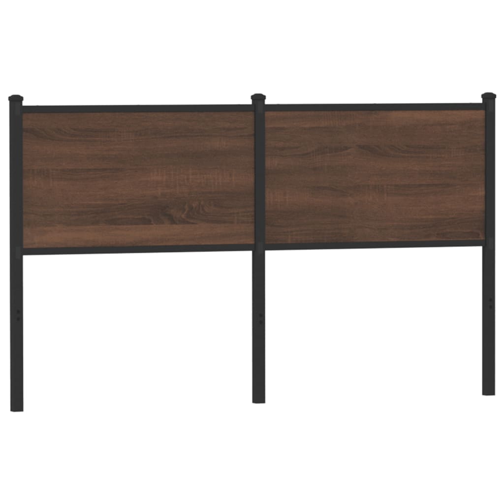 Tête de lit chêne marron 135 cm bois d'ingénierie et acier