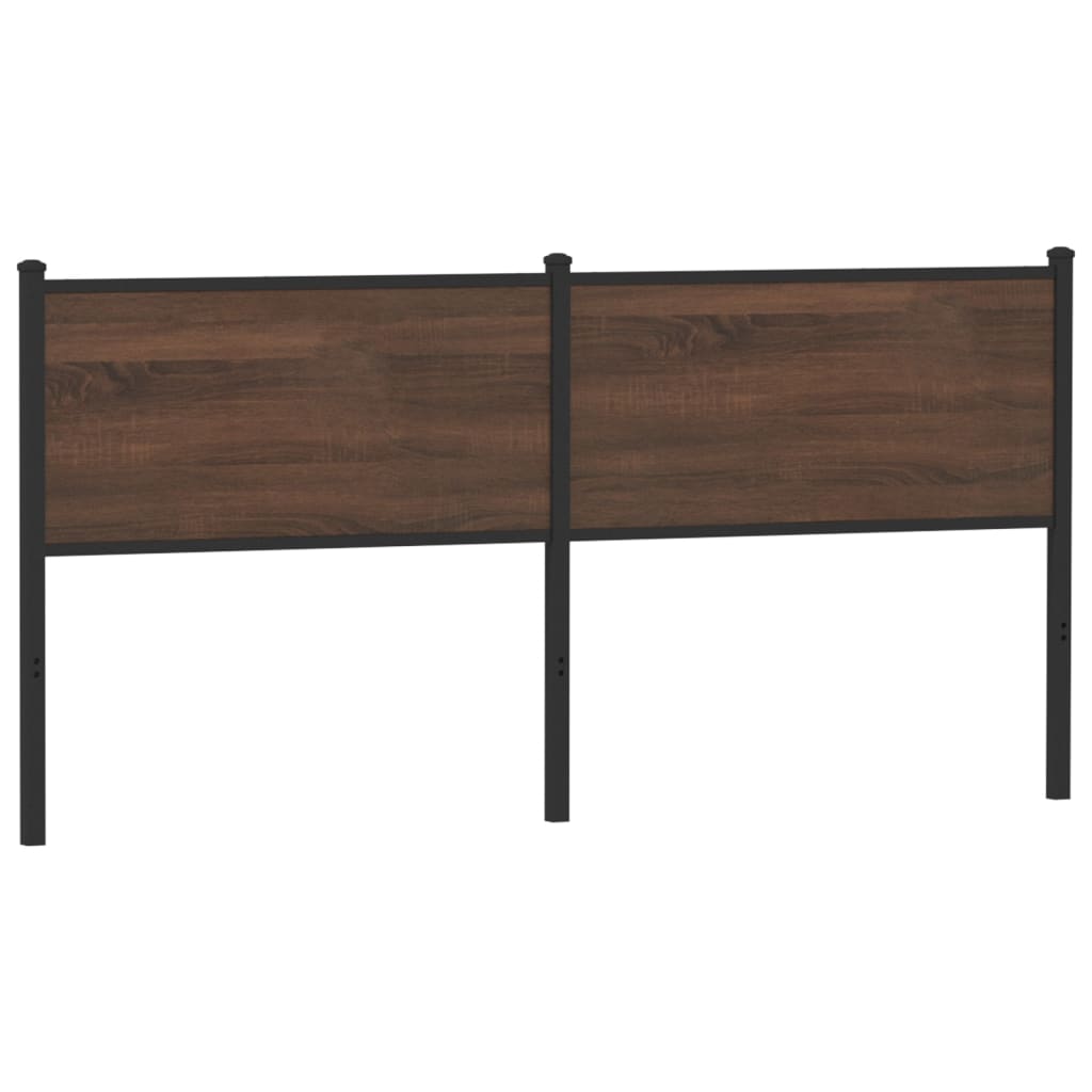 Tête de lit chêne marron 160 cm bois d'ingénierie et acier