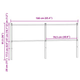 Tête de lit chêne marron 160 cm bois d'ingénierie et acier