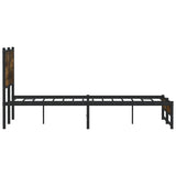 Cadre de lit en métal sans matelas chêne fumé 140x190 cm