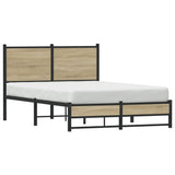 Cadre de lit en métal sans matelas chêne sonoma 120x190 cm