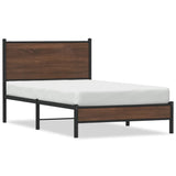 Cadre de lit en métal sans matelas chêne marron 100x190 cm