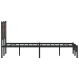 Cadre de lit en métal sans matelas chêne marron 140x190 cm