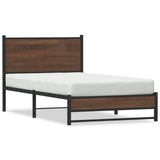 Cadre de lit en métal sans matelas chêne marron 100x190 cm