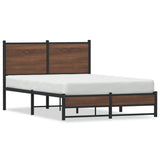 Cadre de lit en métal sans matelas chêne marron 120x190 cm