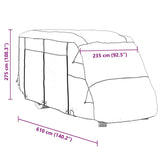 Graue Wohnmobilabdeckungen 610 x 235 x 275 cm aus Vliesstoff