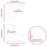 Pieds de table en forme d'épingle à cheveux 10 cm acier massif