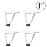 Pieds de table en forme d'épingle à cheveux 4 pcs blanc 10 cm