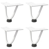 Pieds de table en forme d'épingle à cheveux 4 pcs blanc 10 cm