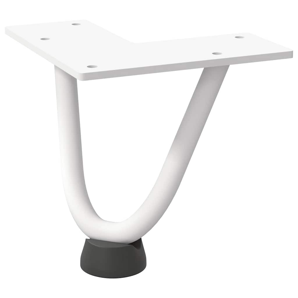 Pieds de table en forme d'épingle à cheveux 4 pcs blanc 10 cm