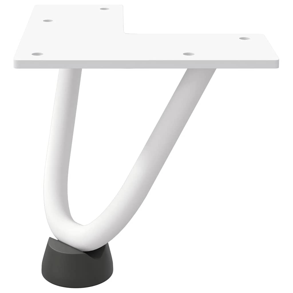 Pieds de table en forme d'épingle à cheveux 4 pcs blanc 10 cm