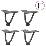 Pieds de table en forme d'épingle à cheveux 4 pcs anthracite