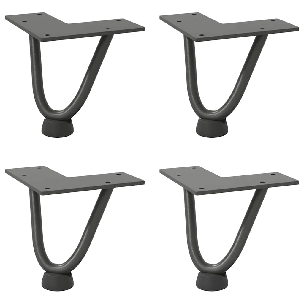 Pieds de table en forme d'épingle à cheveux 4 pcs anthracite