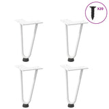 Pieds de table en forme d'épingle à cheveux 4 pcs blanc 20 cm