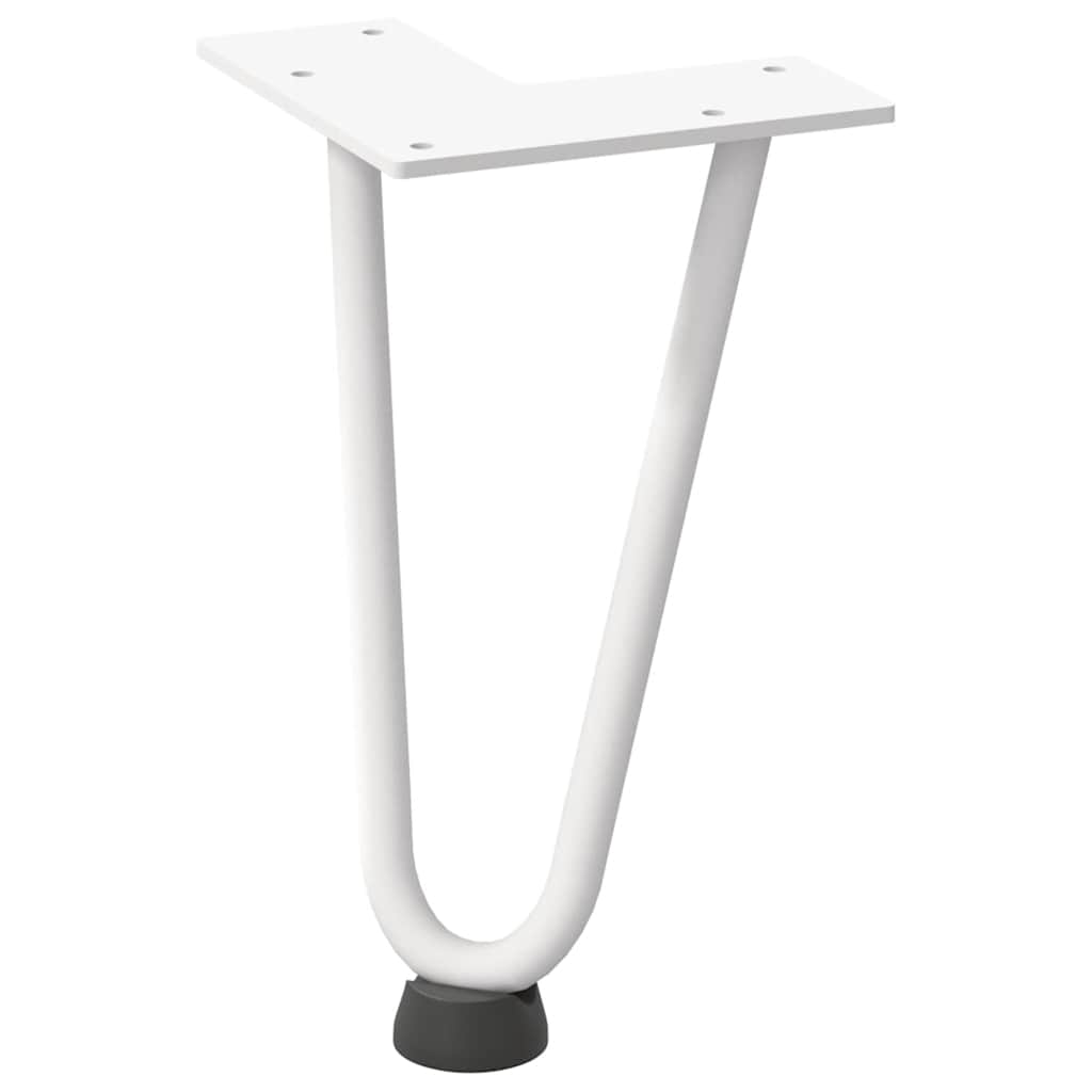 Pieds de table en forme d'épingle à cheveux 4 pcs blanc 20 cm