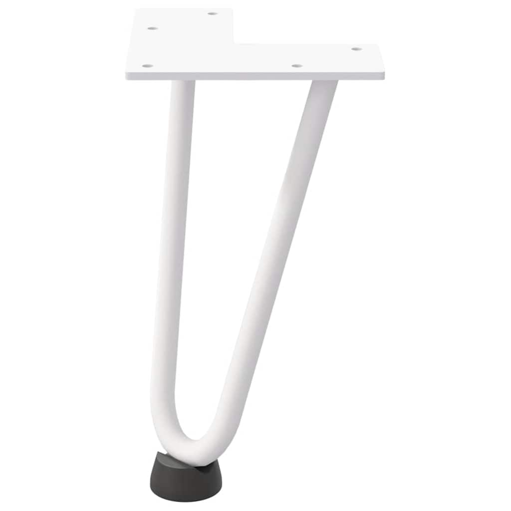 Pieds de table en forme d'épingle à cheveux 4 pcs blanc 20 cm